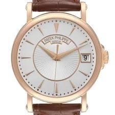 Patek Philippe — Patek Philippe Calatrava Rose Gold Silver Dial 5153 5153R Box Papers — Watch — resale