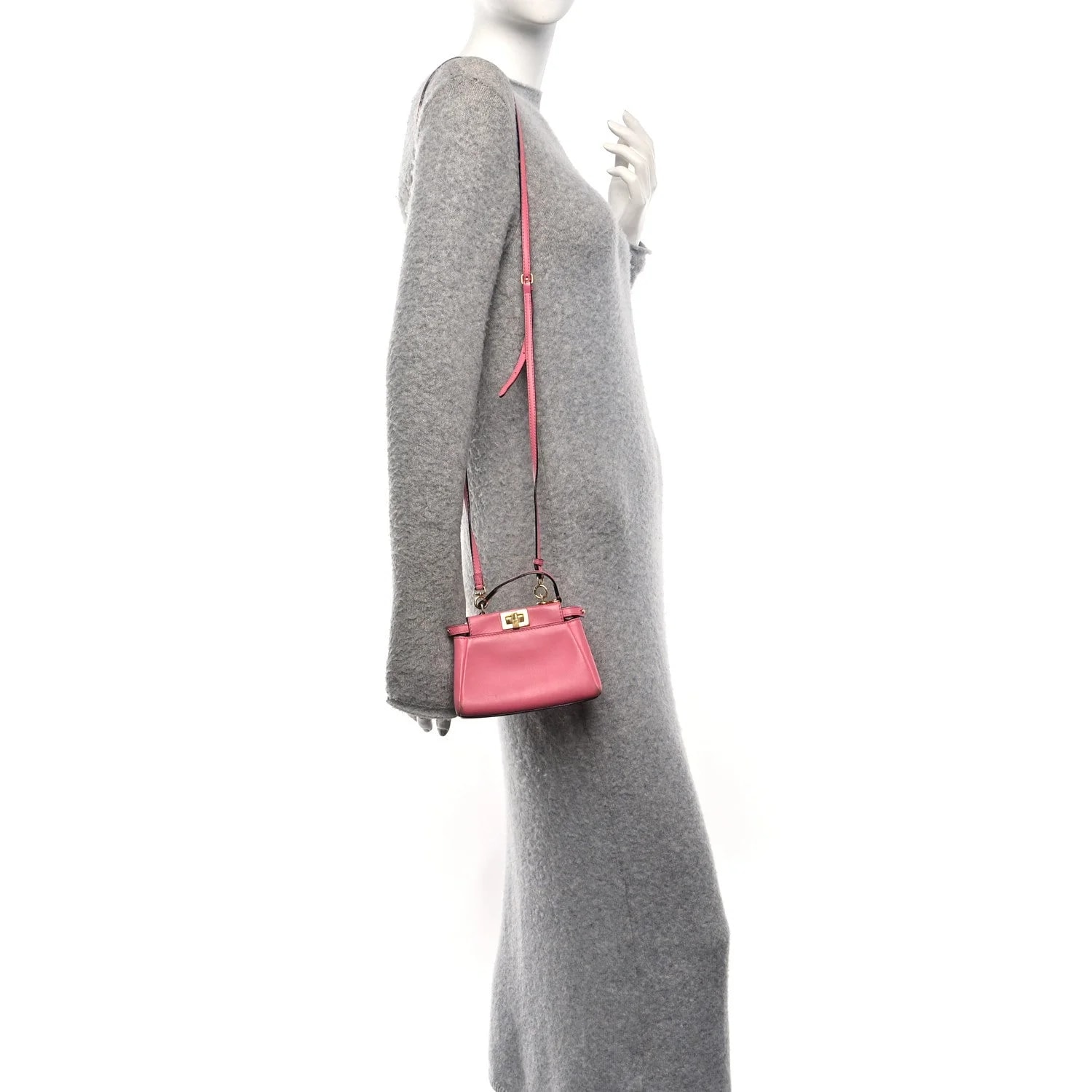 Shiny Micro Peekaboo Iconic Satchel Rosa Fluo 2