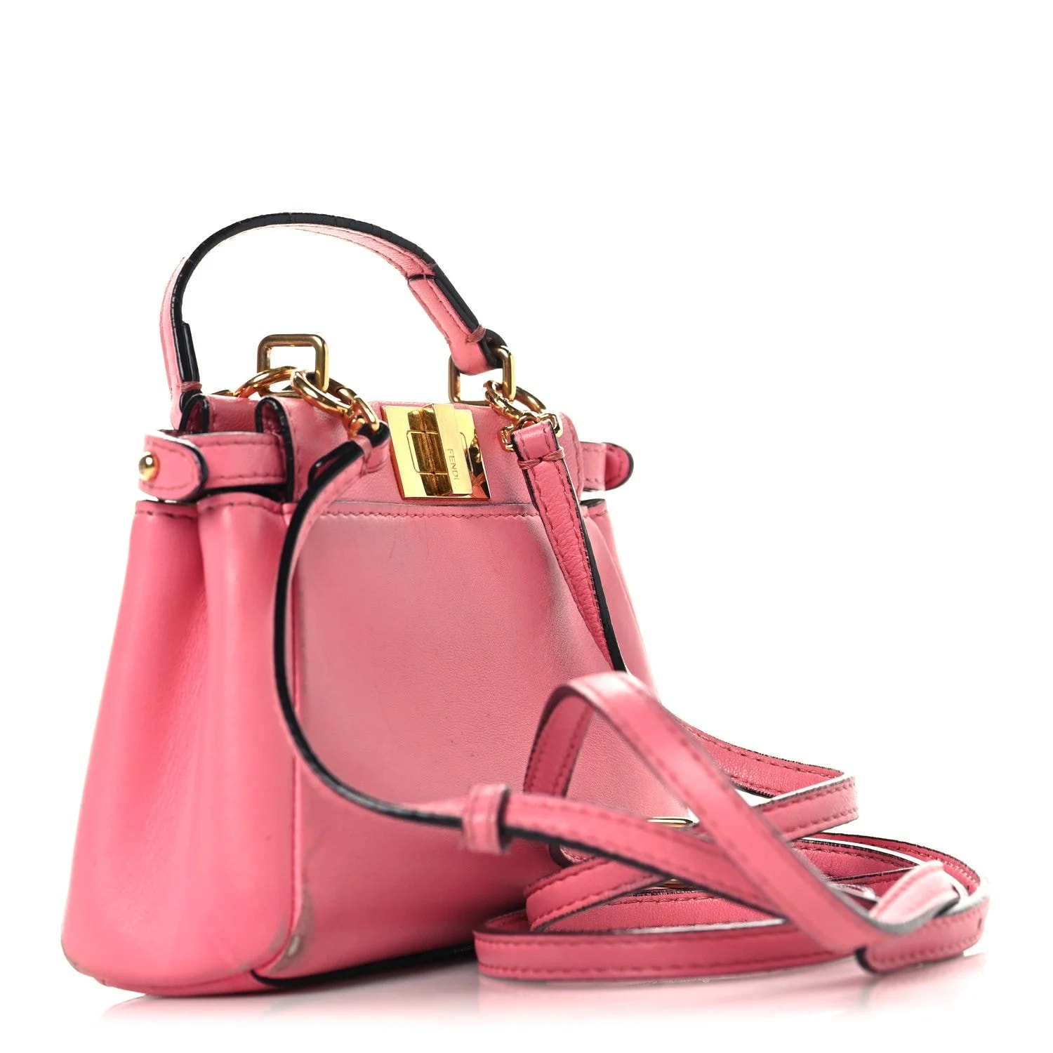 Shiny Micro Peekaboo Iconic Satchel Rosa Fluo 3