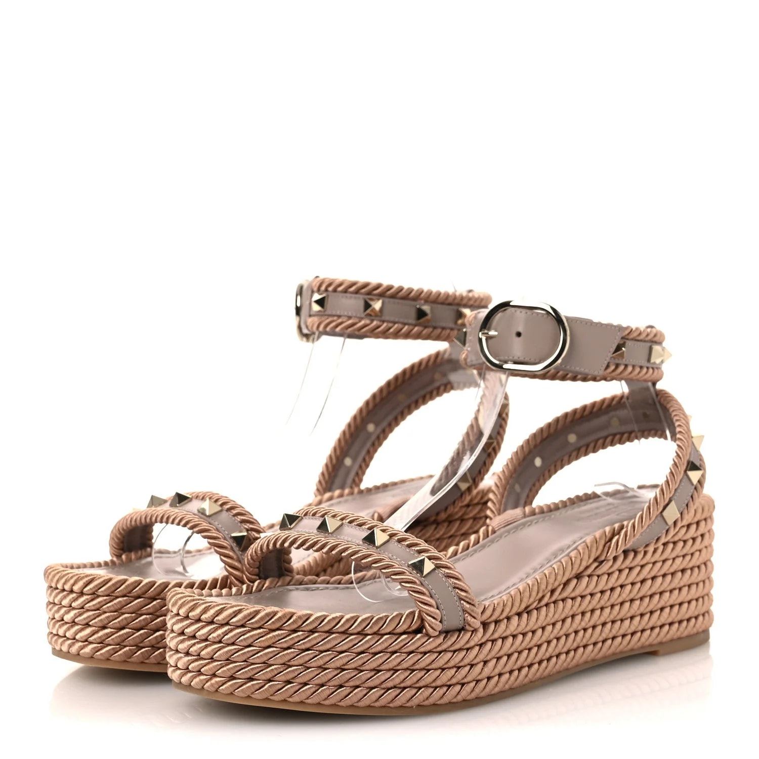 Rockstud Rope Espadrille Flatform 40 Poudre 4