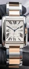 Cartier Tank Anglaise XL Model Rose Gold Silver Dial eBay Live W5310006 3