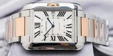Cartier Tank Anglaise XL Model Rose Gold Silver Dial eBay Live W5310006 4