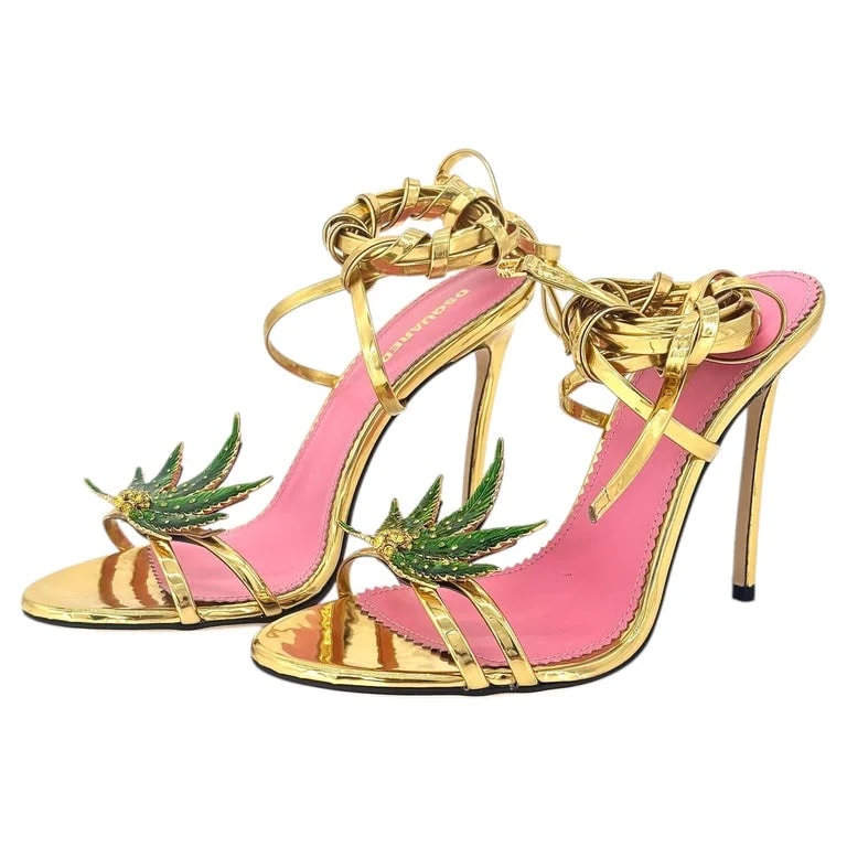 Dsquared — Dsquared2 Marija Mirror Ankle Wrap Leaf — Designer Shoe — resale
