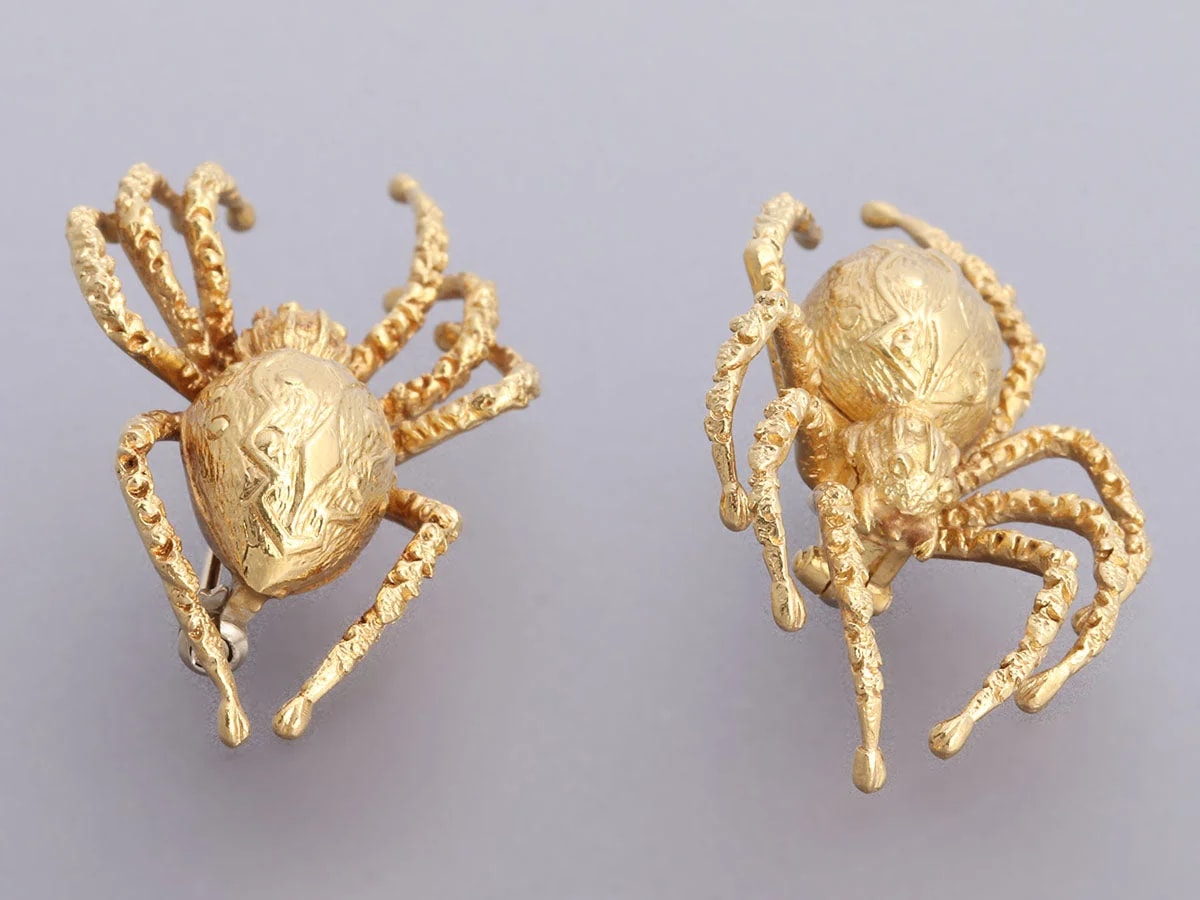 Mappin & Webb 18K Yellow Gold Spider Brooch Set 3
