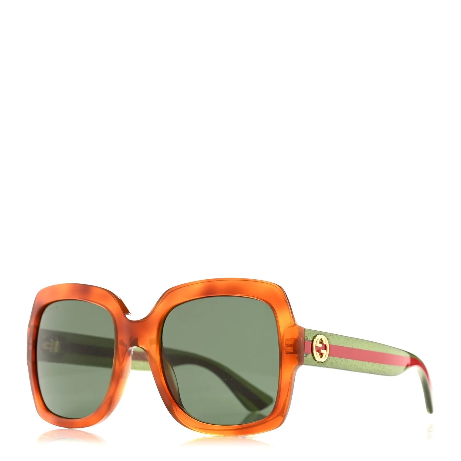Gucci — Acetate Square Frame Web Glitter Sunglasses GG0036S — Accessory — resale