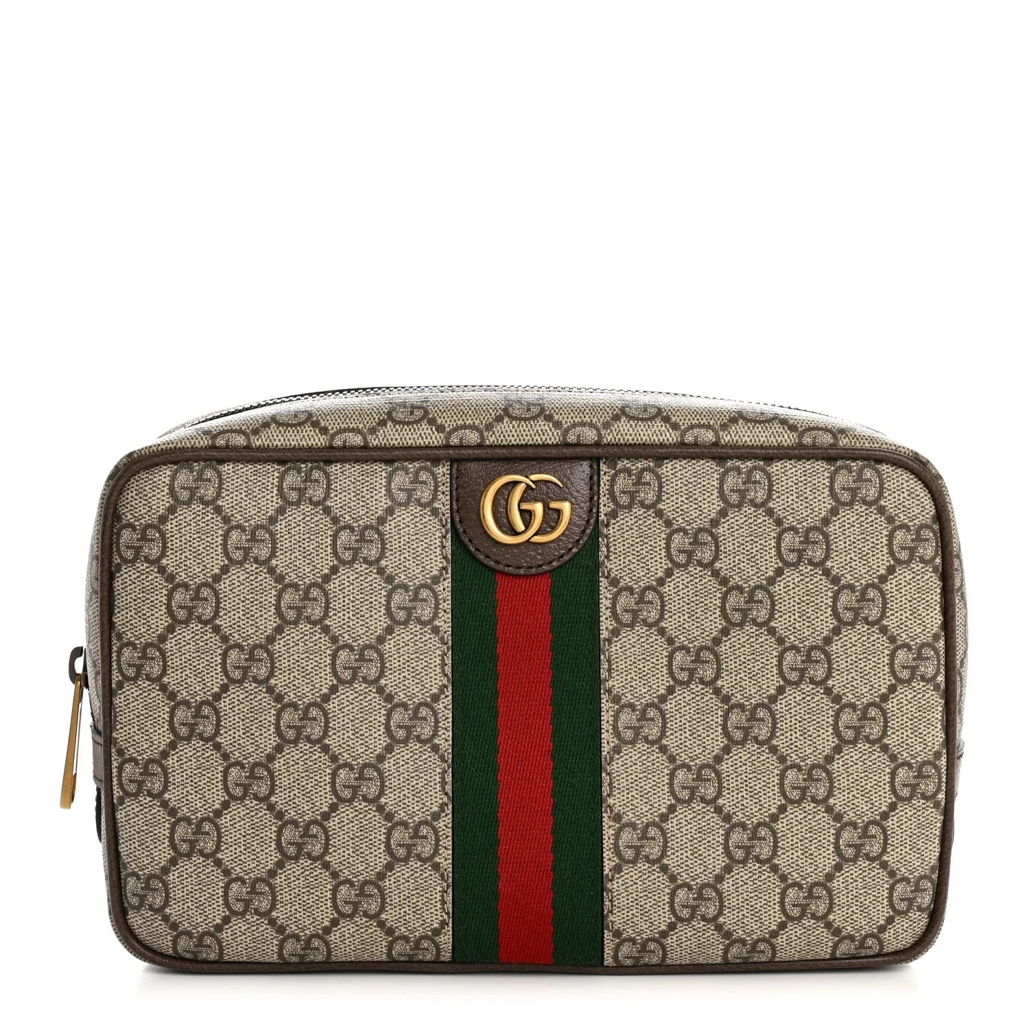 Gucci — Textured Web Small Cosmetic Case New Acero — Accessory — resale
