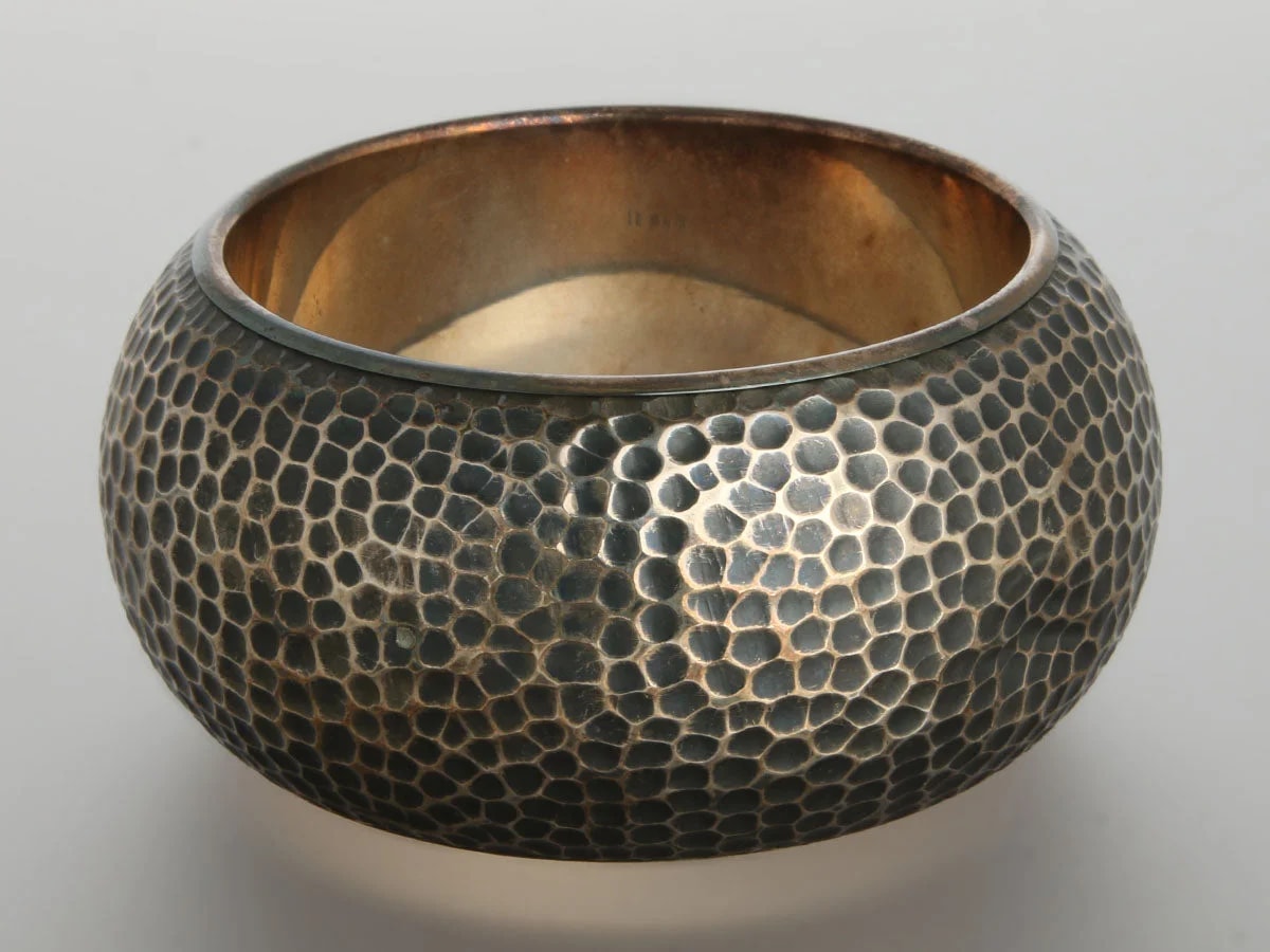 Bottega Veneta Hammered Wide Bangle 2