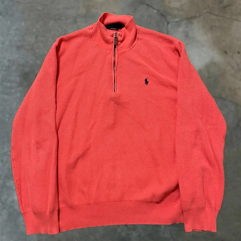 Polo Ralph Lauren — Polo Ralph Lauren Rib Sweatshirt Sweater 1/4 Zip Pullover Adult Large L Sweatshirt Pullover — streetwear — resale