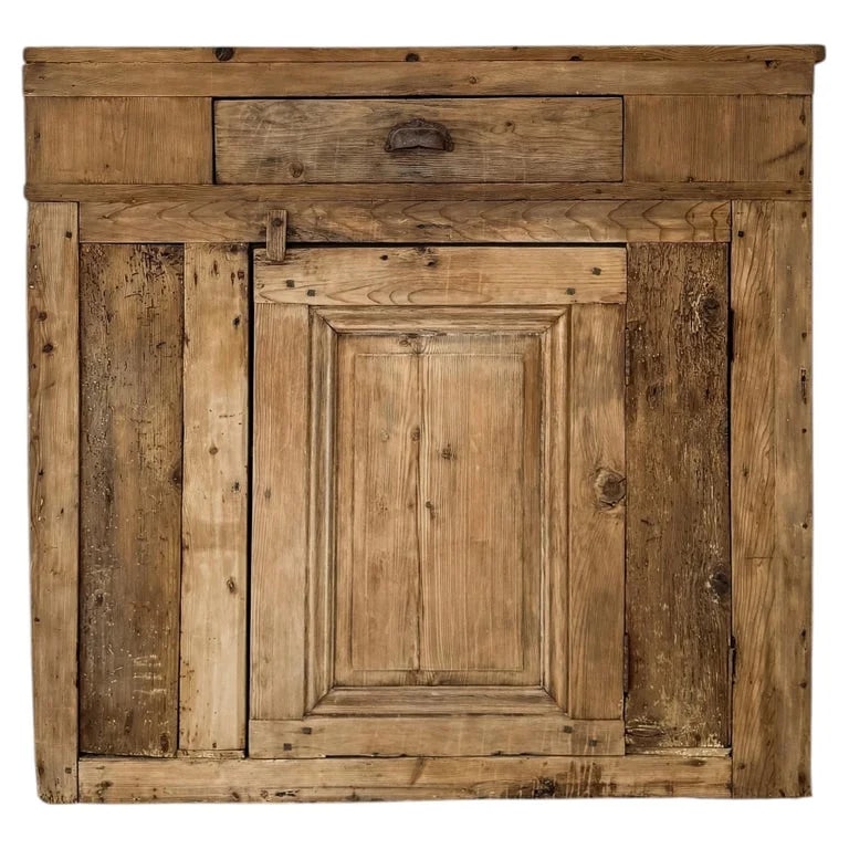 Early 19th Century Rustic Alpine Cabinet With Single Drawer — Furniture — resale