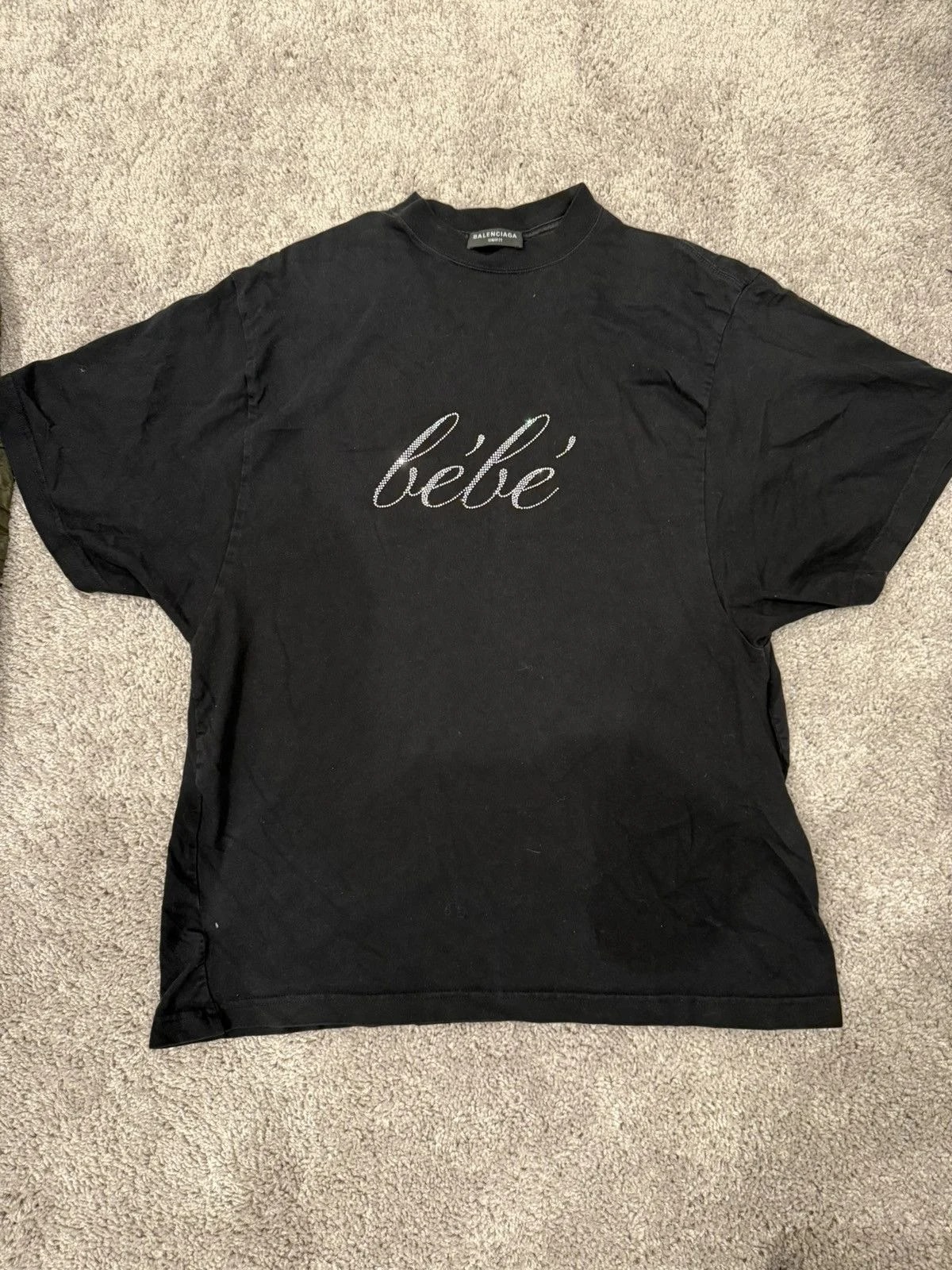 Balenciaga BeBe Rhinestone Oversized Tee 2