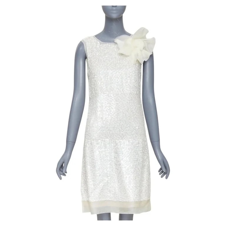 Vera Wang — Vera Wang Bridal Sequin Floral Brooch Shift Dress US4 M — Jewelry — resale