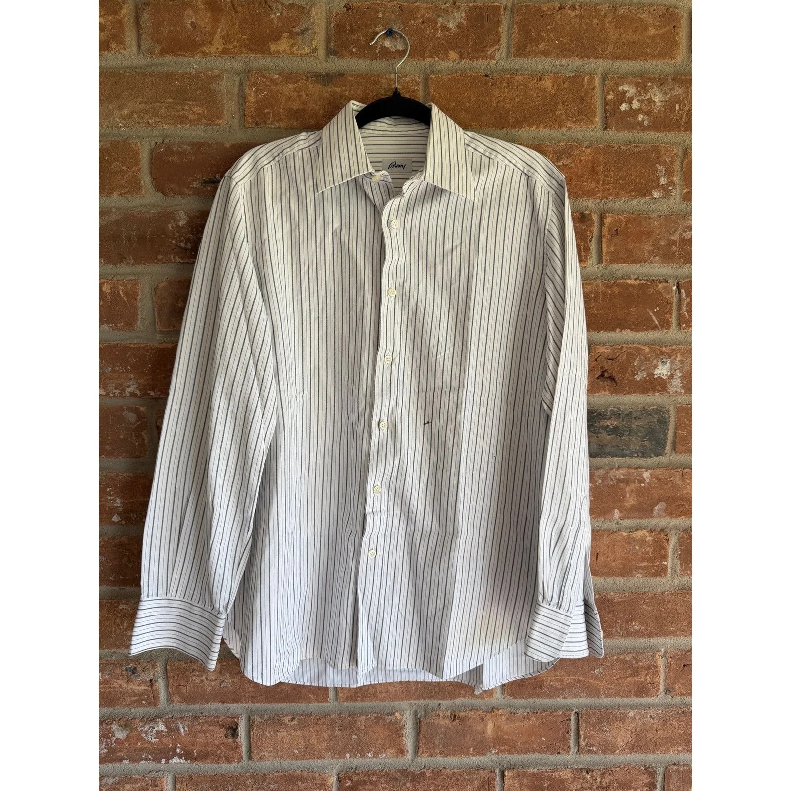 Brioni — Brioni Stripe Dress Shirt 39 15.5 Made Italy — streetwear — resale