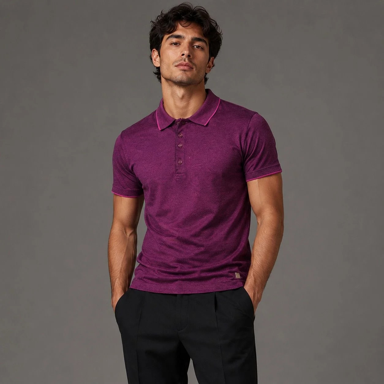 Versace Collection — Versace Collection Tipped Pique Polo Shirt — streetwear — resale