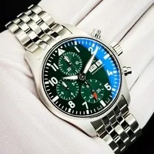 IWC — IWC Pilot Chronograph Stainless Steel Automatic Green Dial IW388104 41mm — Watch — resale