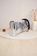 Balenciaga Downtown Small Metallic Crinkled B Logo Tags 2