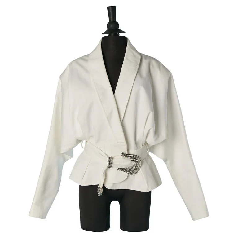 Alexandre Vauthier — Cotton Jacket With Metal Belt With Rhinestone Alexandre Vauthier — Accessory — resale