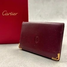 Cartier — Cartier Must Line Leather Gold Card Case Bordeaux Japan 086027 — Watch — resale