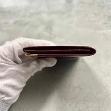 Cartier Must Line Leather Gold Card Case Bordeaux Japan 086027 4