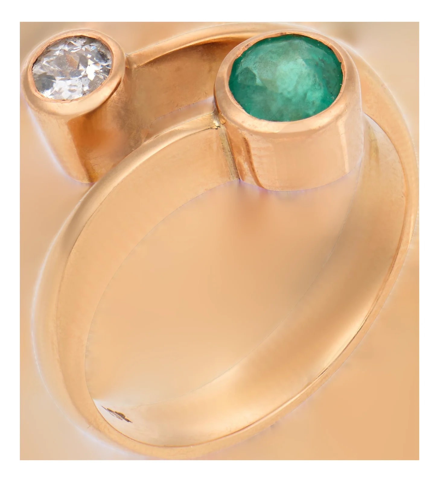 Old European Cut 18k Rose Gold Toi et Moi — Jewelry — resale