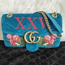 Gucci — Gucci Limited Edition XXV Embroidered Floral Marmont Two-Way Flap — Handbag — resale