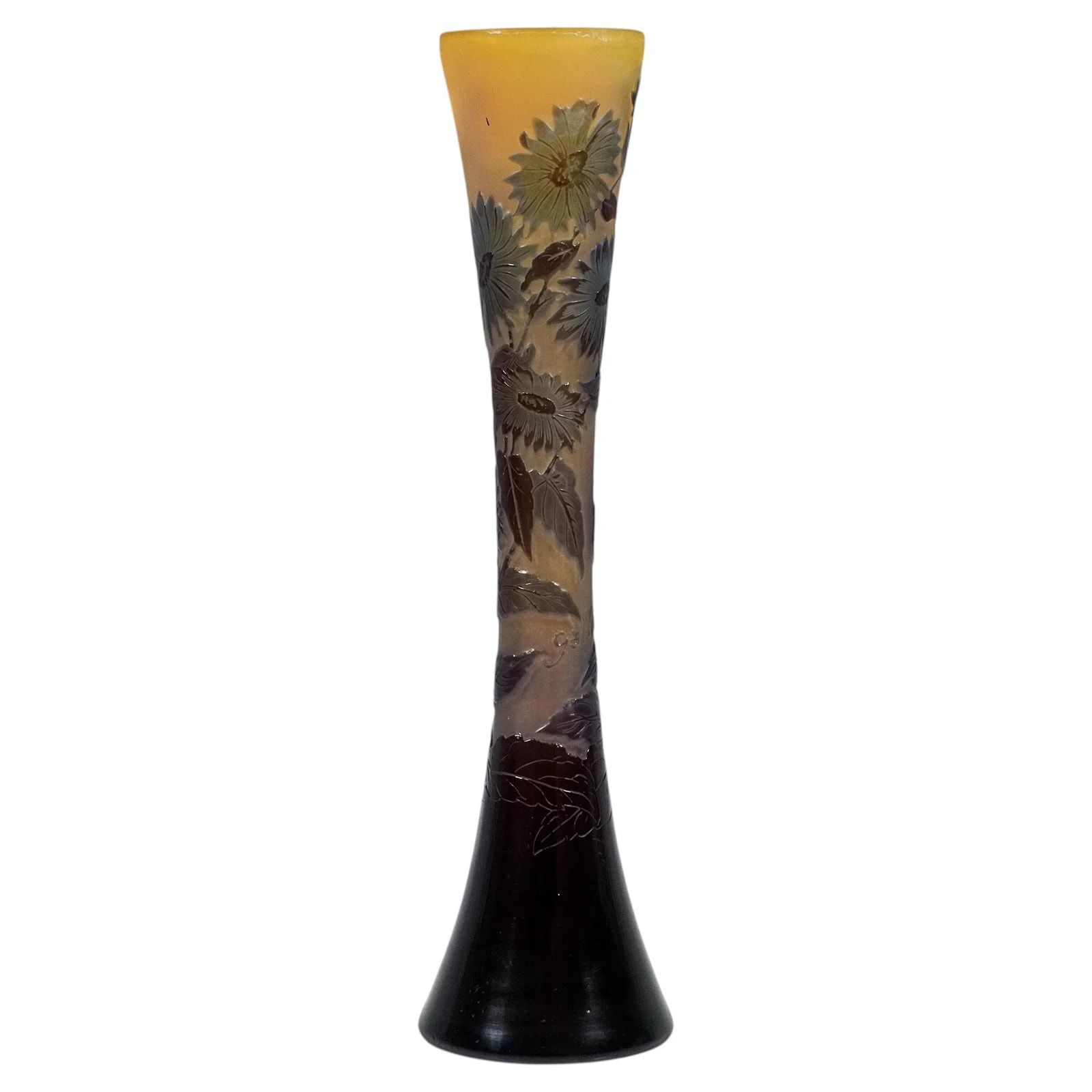 Emile Galle Art Nouveau Cameo Vase, Bleuets (Cornflowers), Nancy, France, ca. 1910 — decorative_object — resale