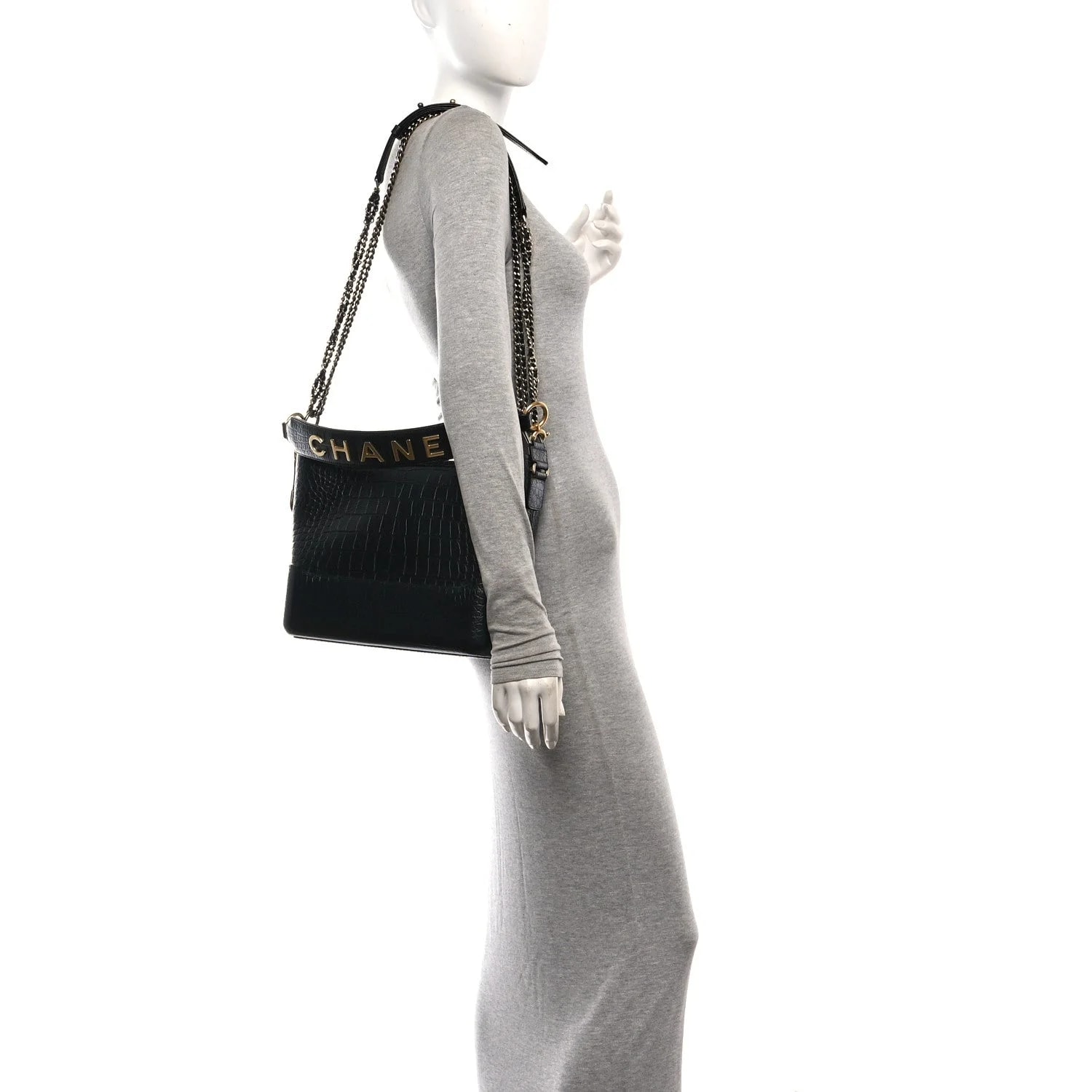 Embossed Medium Gabrielle Cocodile Hobo 2