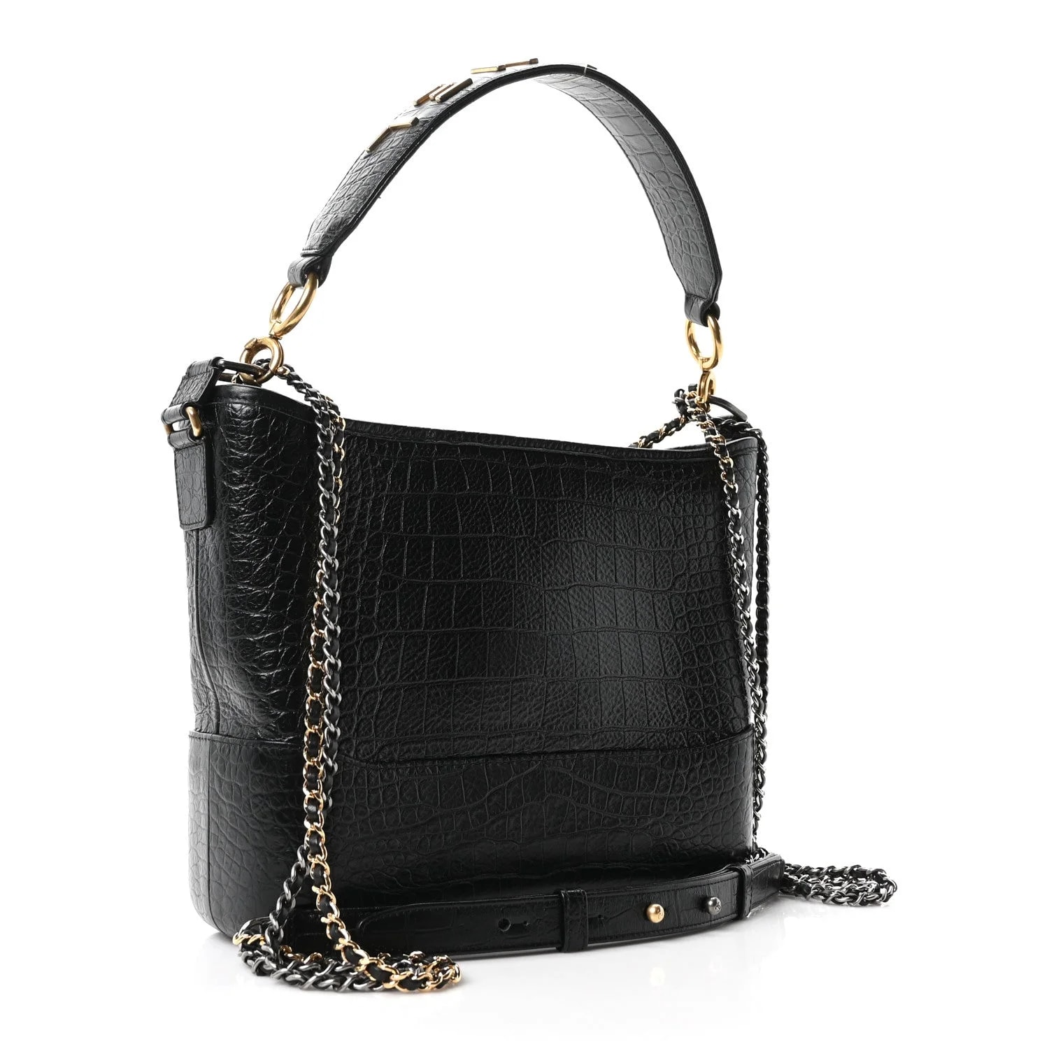 Embossed Medium Gabrielle Cocodile Hobo 3