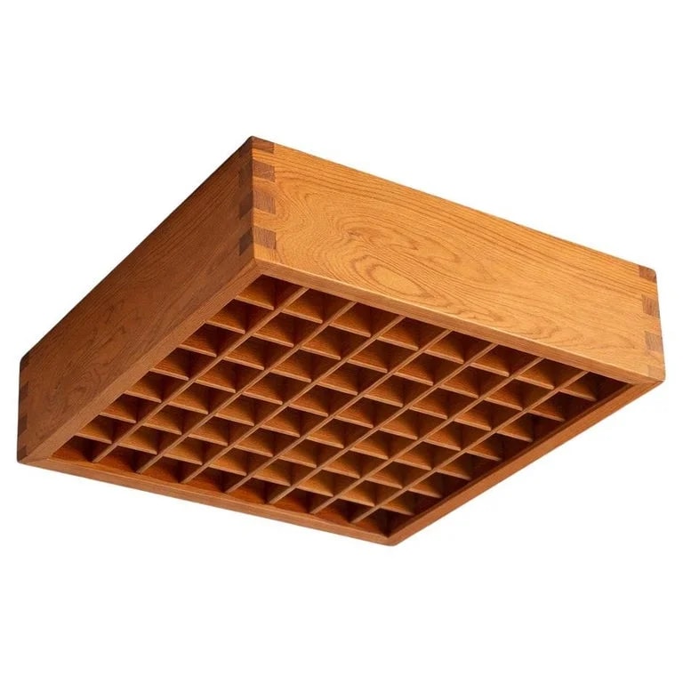 Swedish 1960s Flush Mount Ceiling , Square Grid Design — lighting — resale