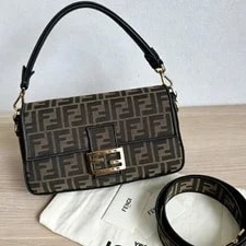Fendi — Fendi Baguette Buckle Monogram Pattern - Excellent #ZLT1TT — Handbag — resale