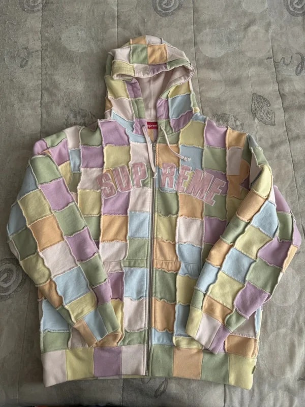Supreme — Supreme Reverse Patchwork Hoodie — streetwear — resale