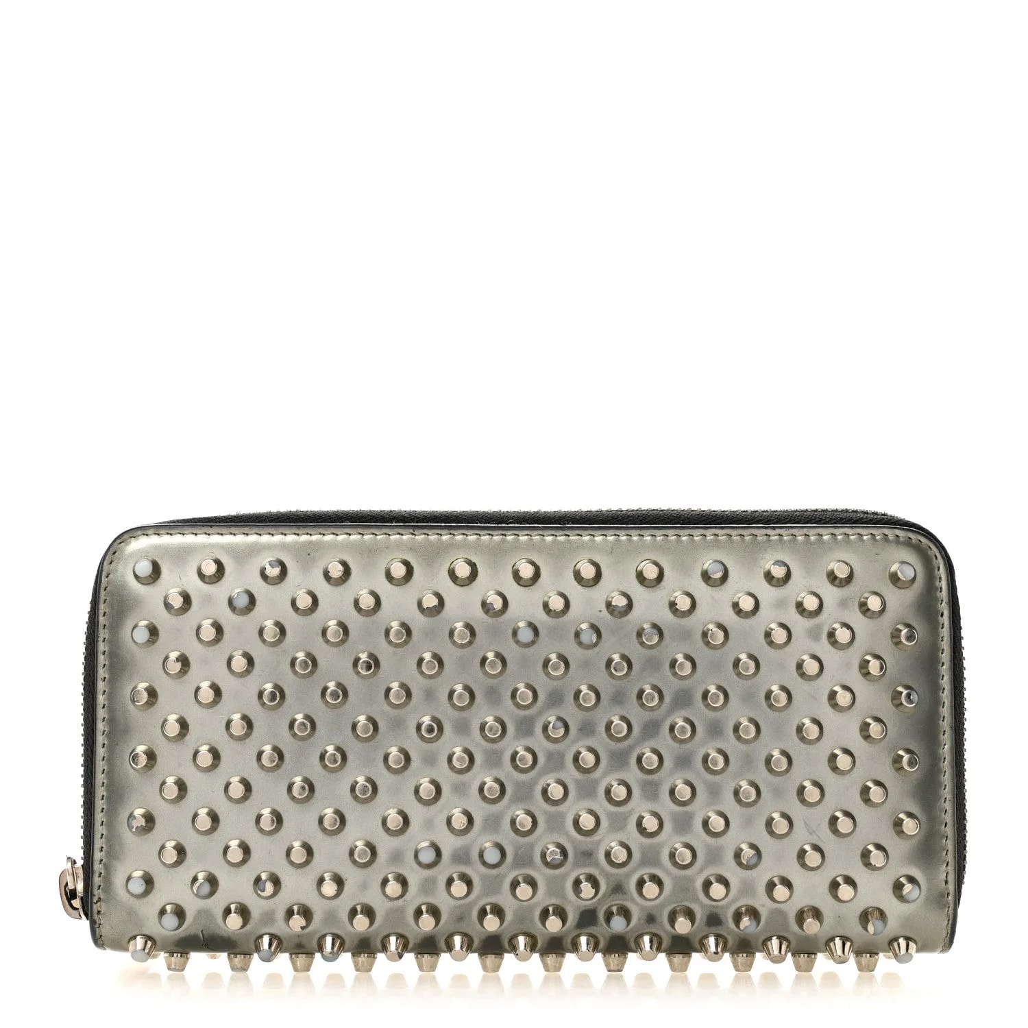 Christian Louboutin — Metallic Panettone Spiked Zip Around Wallet — Accessory — resale