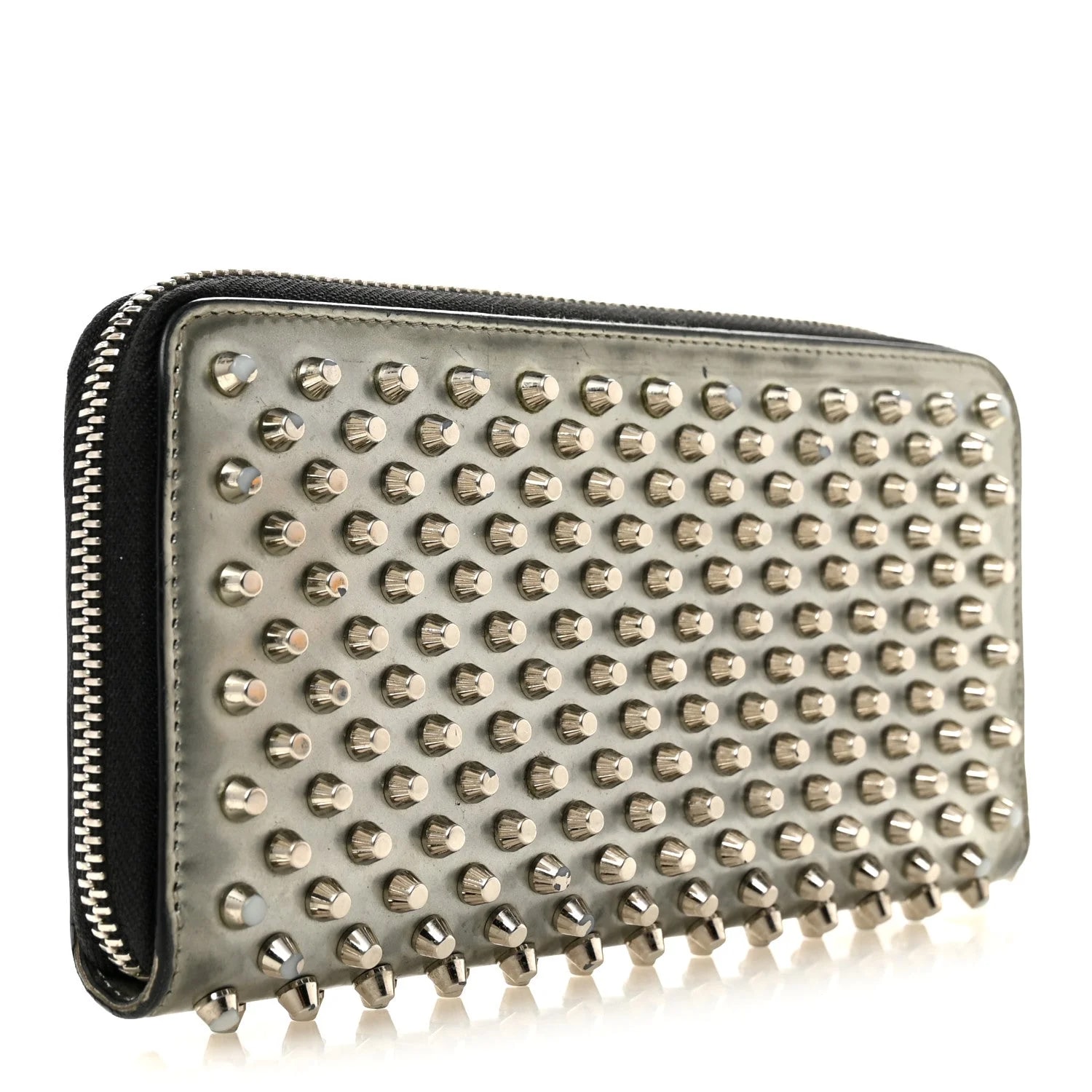 Metallic Panettone Spiked Zip Around Wallet 3