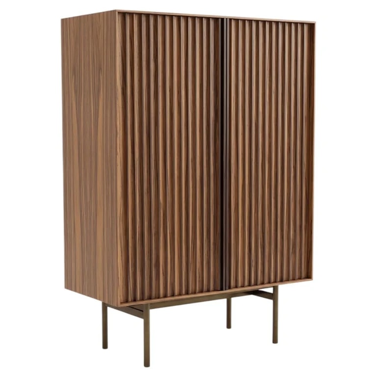 Antonio Facco — Soft Brutalist Fluted Cabinet in Canaletto With Legs — Furniture — resale