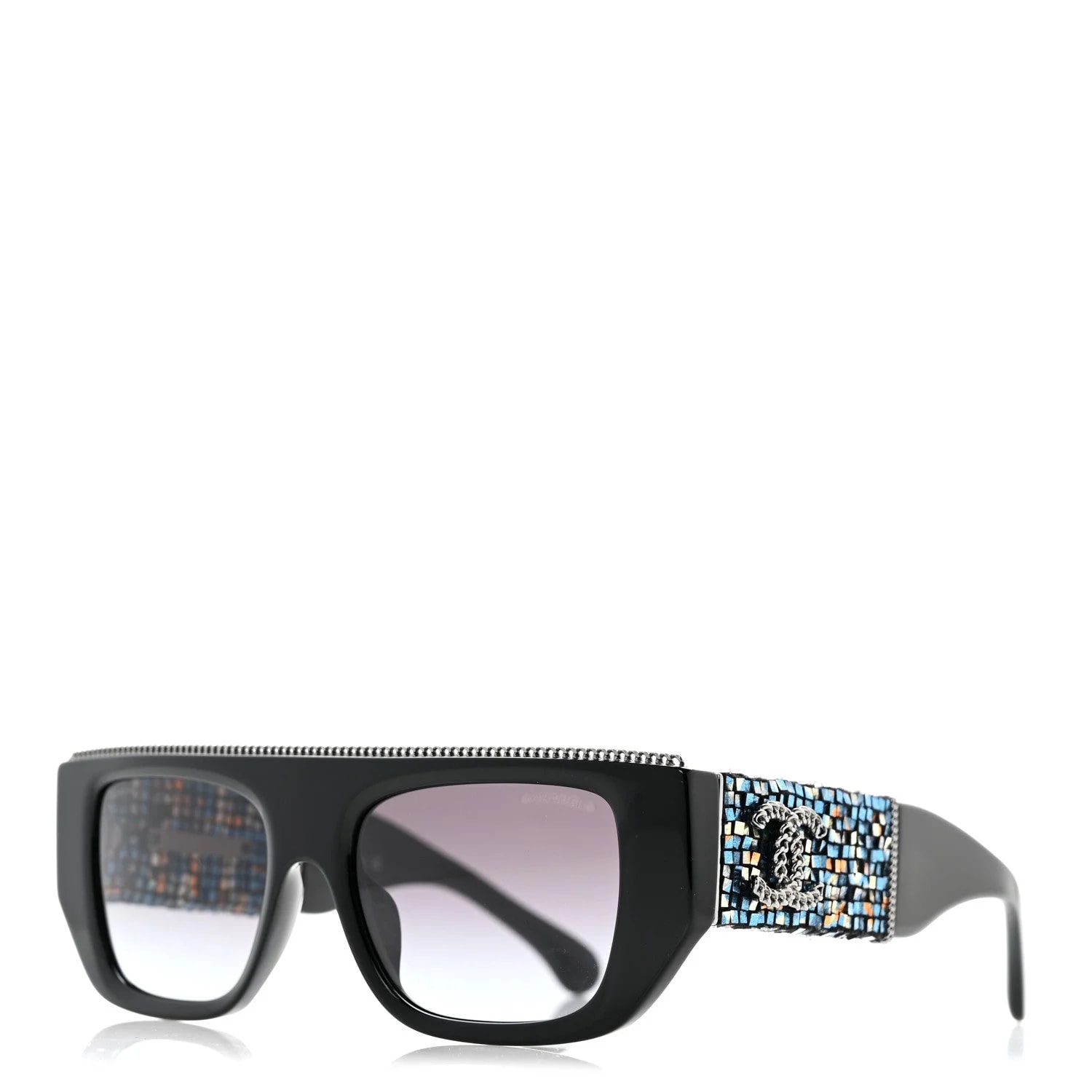 Chanel — Acetate Diamanté Chain CC Rectangle Sunglasses 71549A — Accessory — resale