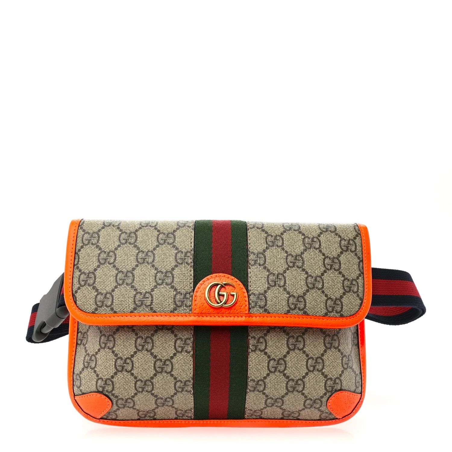 Gucci — Monogram Web Small Ophidia Belt Fluo — Handbag — resale