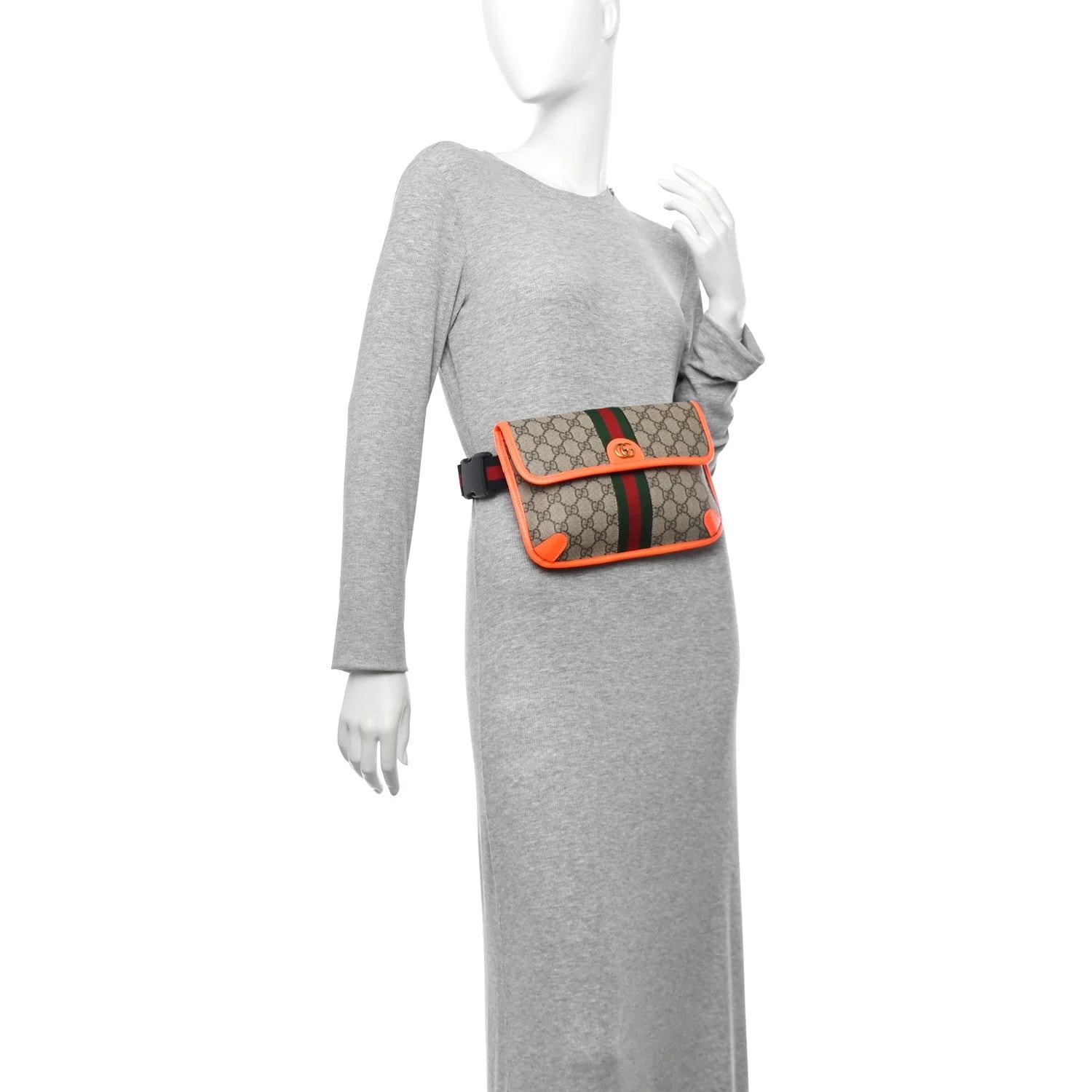 Monogram Web Small Ophidia Belt Fluo 2