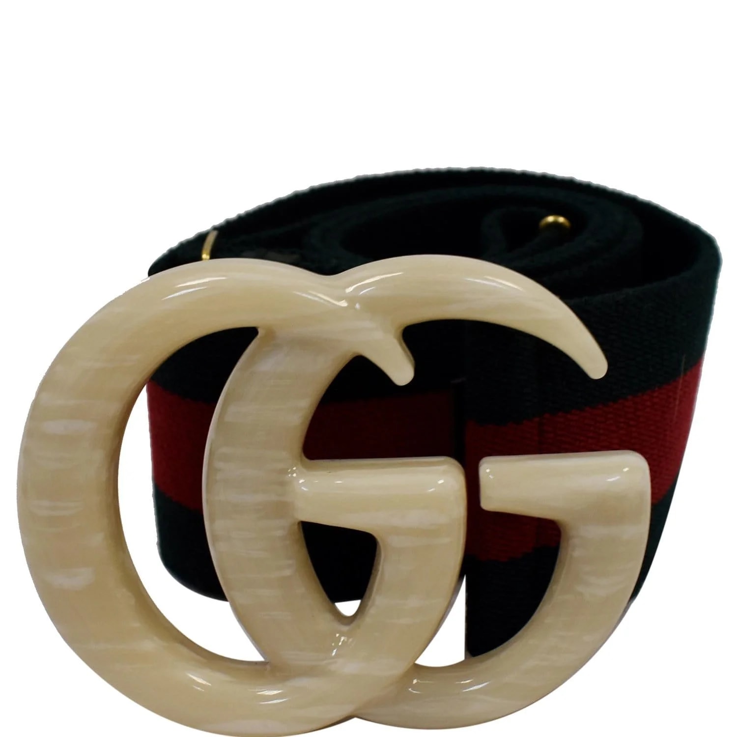 Gucci — Gucci Web Double G Buckle Elastic Belt — Accessory — resale