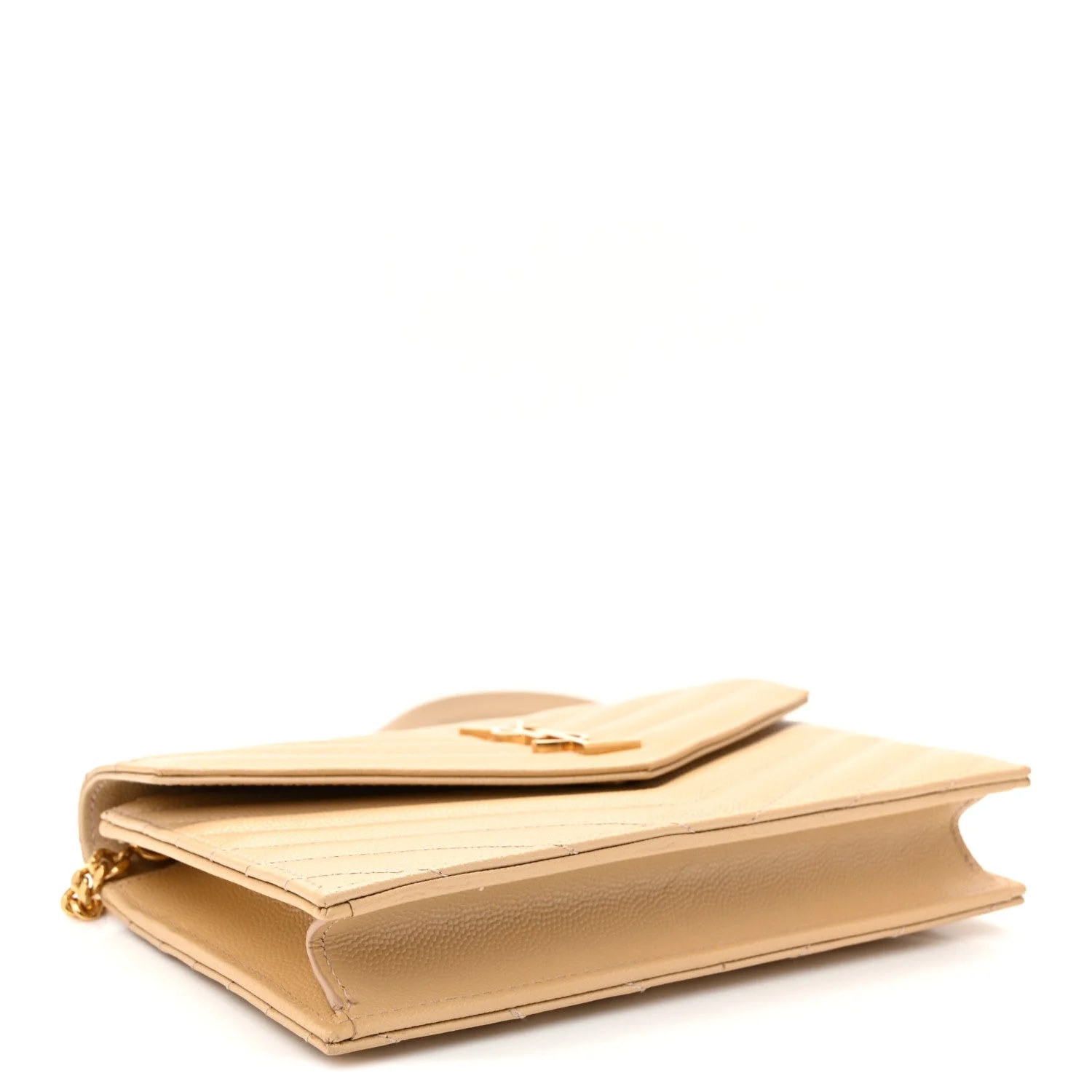 Grain de Poudre Chevron Envelope Chain Wallet Nude 4
