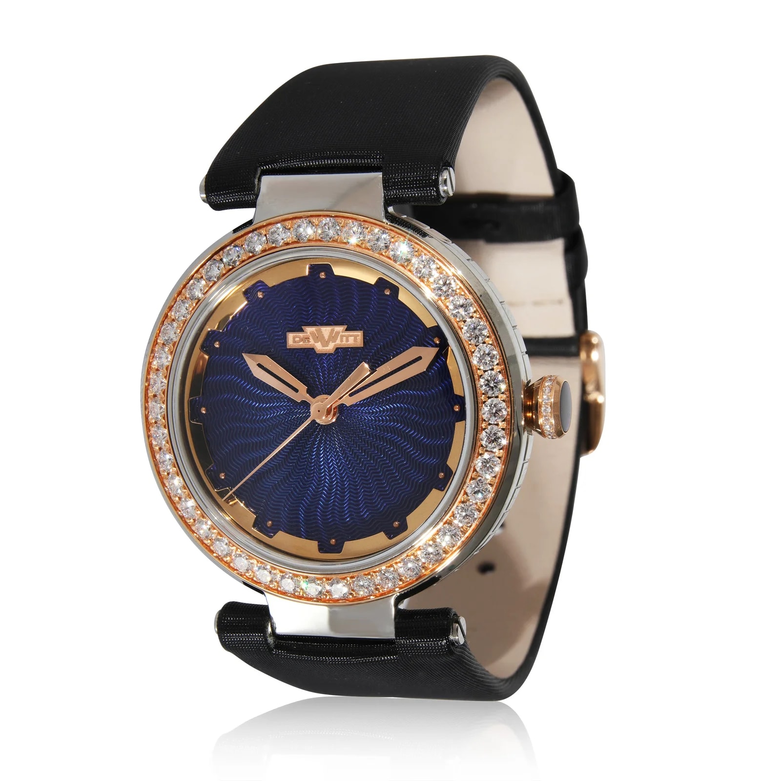 Dewitt Blue Empire Bem.qz.001-Blk 18kt Stainless Steel-Rose Gold 18kr+ss Wrist