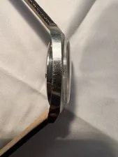 Eterna -Matic 1000 Automatic Date Silver Sunburst Dial Black Leather 3