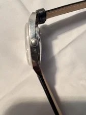 Eterna -Matic 1000 Automatic Date Silver Sunburst Dial Black Leather 4