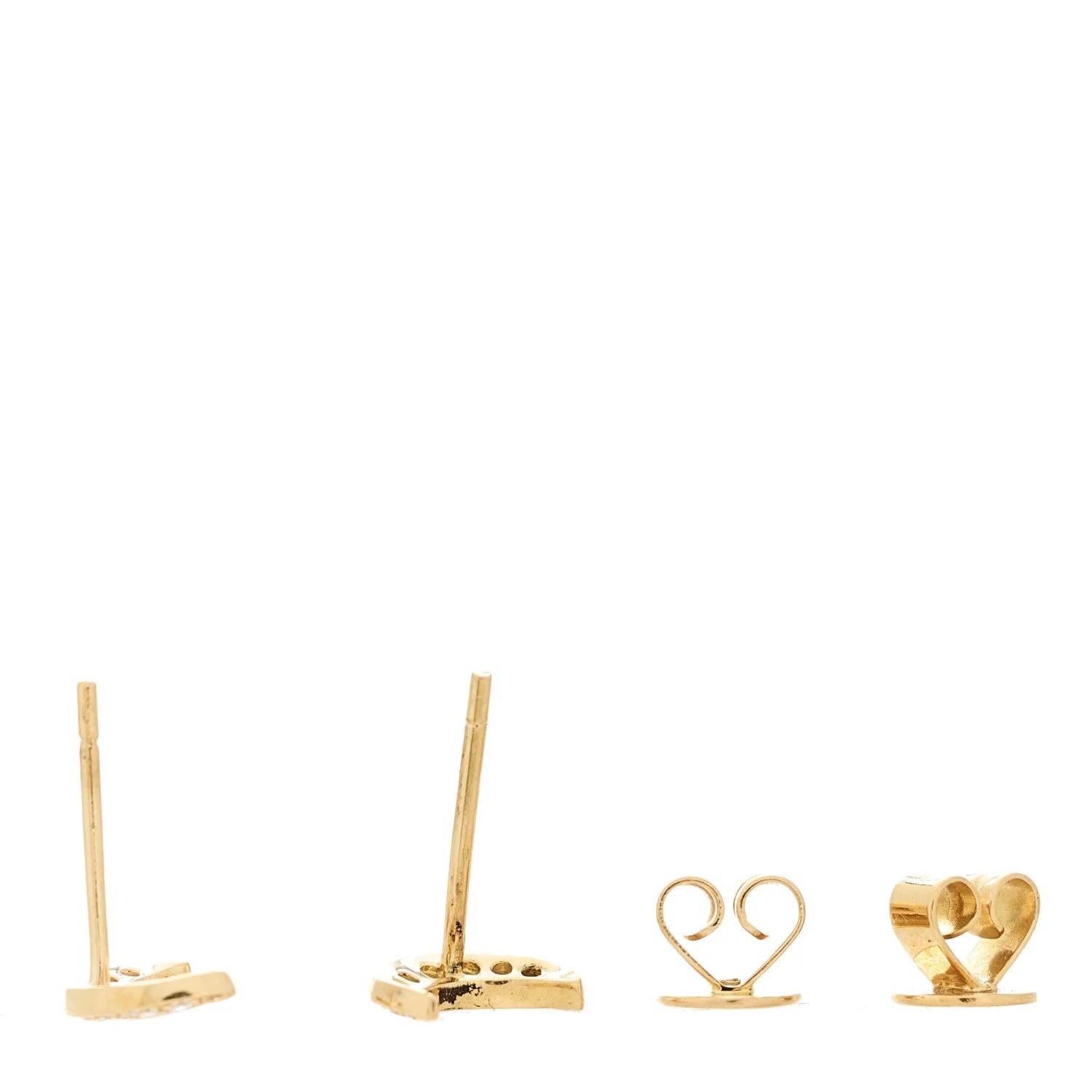 18K Yellow Gold Moon Stud 3