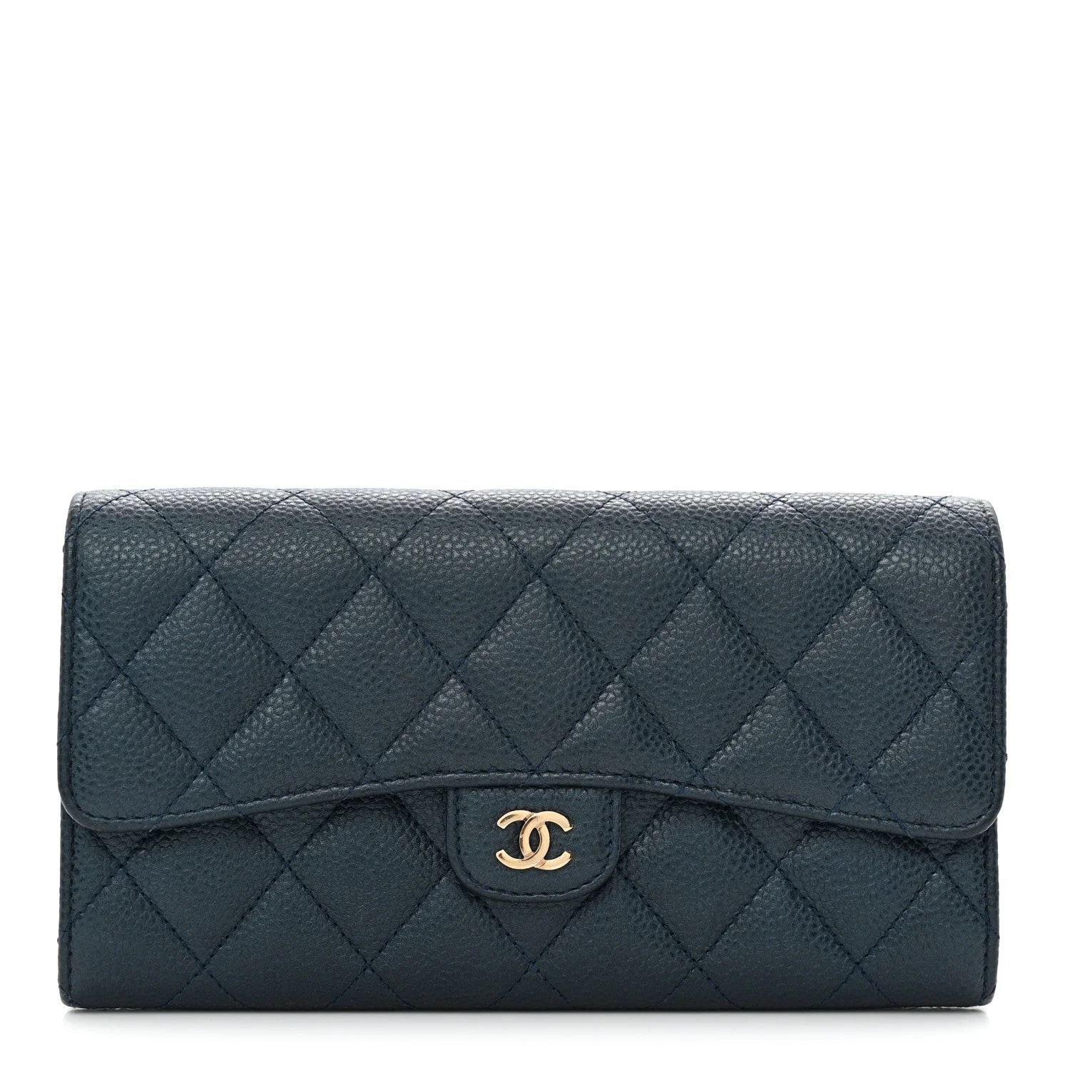 Chanel — Large Gusset Flap Wallet Dark — Accessory — resale