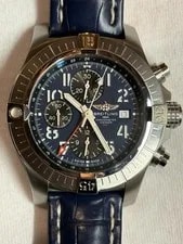 Breitling Avenger GMT Chronograph Blue Dial Blue Crocodile Leather 2