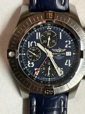 Breitling Avenger GMT Chronograph Blue Dial Blue Crocodile Leather 3