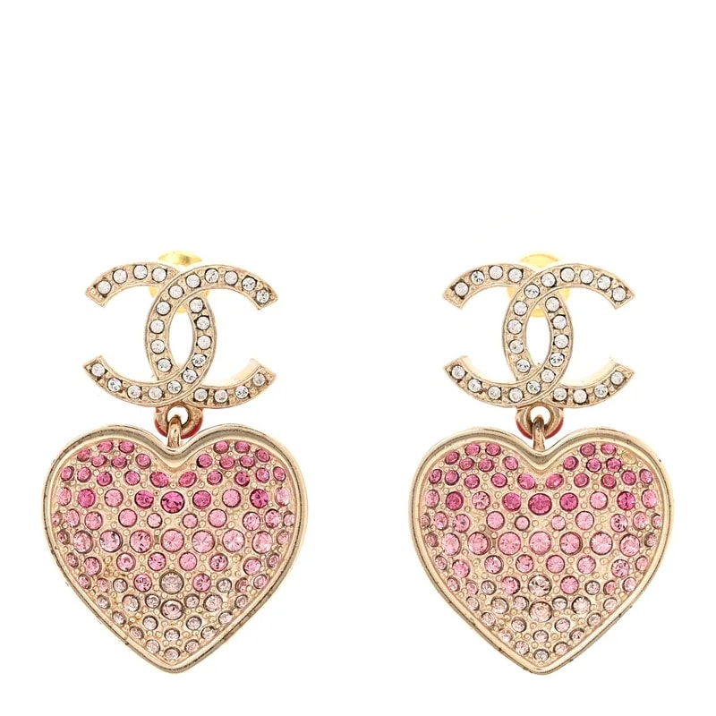 Chanel — CC Resin Heart Drop — Jewelry — resale