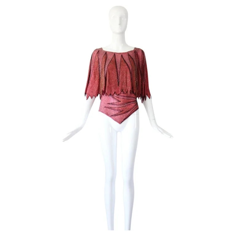 1920's Beaded Blouse and Cape Ensemble Cotton Beaded Cape US 4-6 UK 8-10 — Clothing — resale