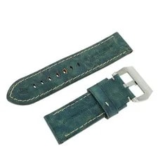Panerai Leather Strap 26mm Blue With Steel Buckle 2
