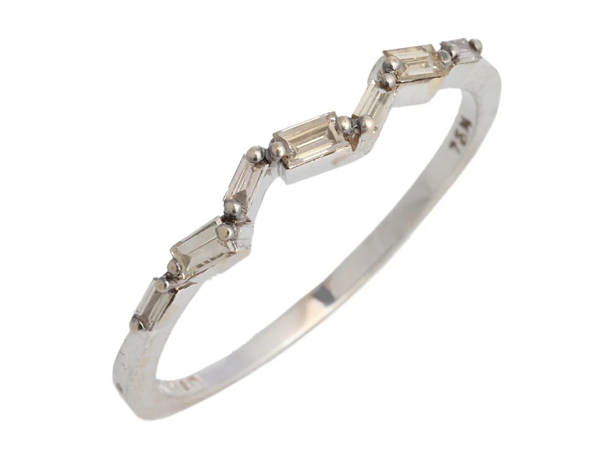 Suzanne Kalan — Suzanne Kalan 18K White Gold Baguette Skinny Band — Jewelry — resale