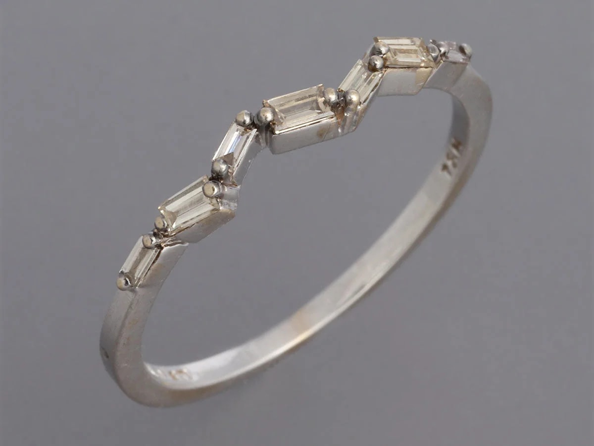 Suzanne Kalan 18K White Gold Baguette Skinny Band 2